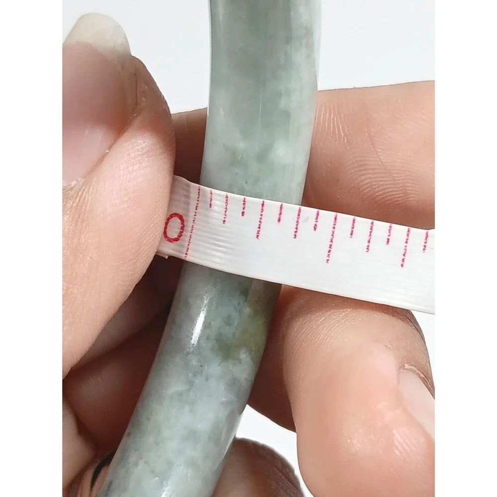 Jadeite Jade Bangle Bracelet Light Green Grey ~2.5